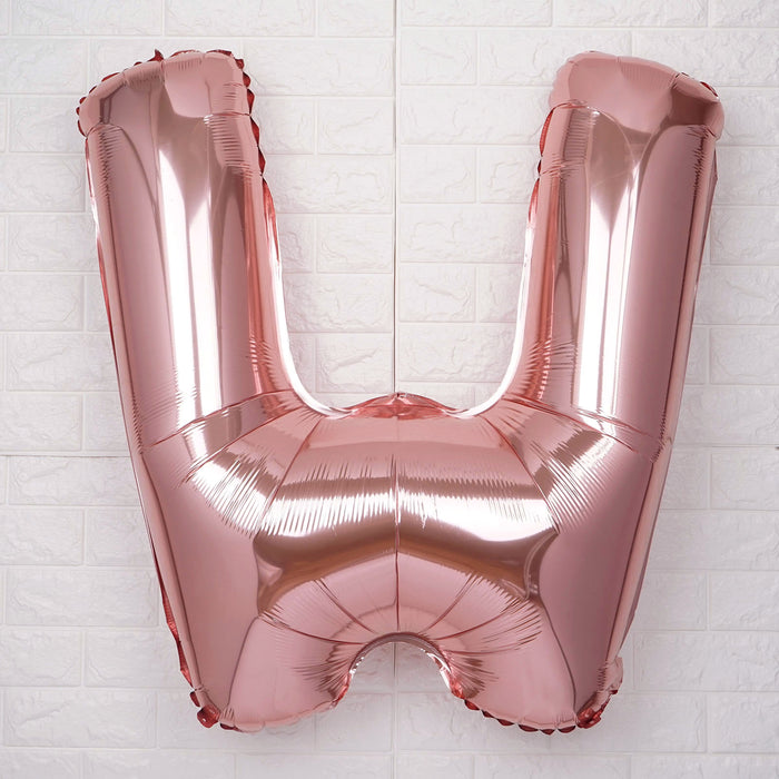 40inch Metallic Blush Mylar Foil Helium/Air Alphabet Letter Balloon - W
