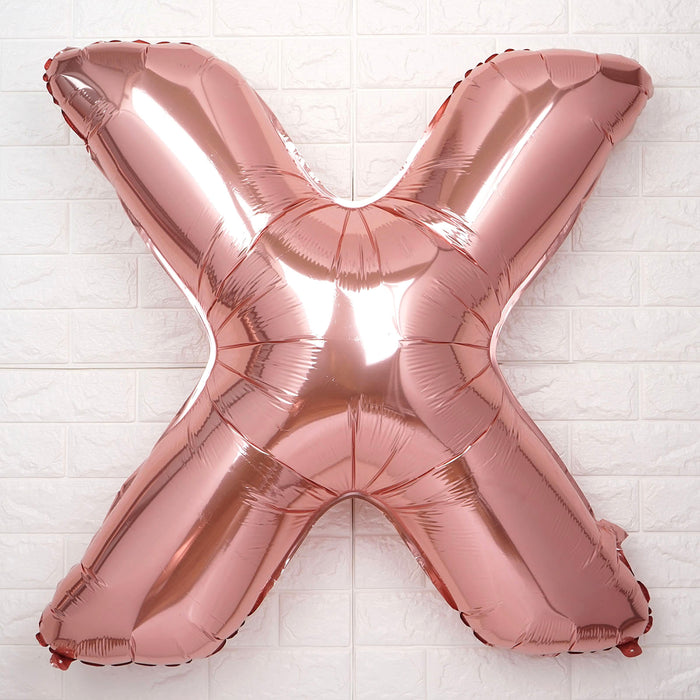40inch Metallic Blush Mylar Foil Helium/Air Alphabet Letter Balloon - X