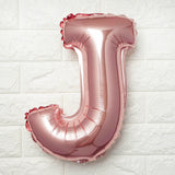 16inch Metallic Blush Mylar Foil Letter Balloons - J