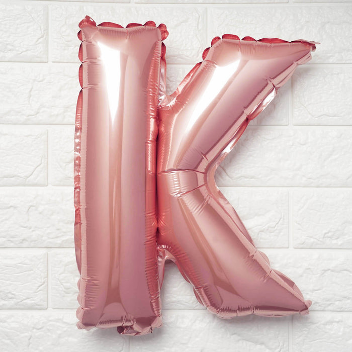 16inch Metallic Blush Mylar Foil Letter Balloons - K