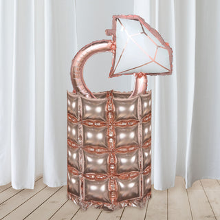 Add Elegance and Glamour with Metallic Rose Gold Double Row Mylar Foil Balloon Wall