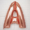 40inch Metallic Blush Rose Gold Mylar Foil Helium/Air Alphabet Letter Balloon - A
