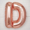 40inch Metallic Blush Rose Gold Mylar Foil Helium/Air Alphabet Letter Balloon - D