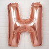 40inch Metallic Blush Rose Gold Mylar Foil Helium/Air Alphabet Letter Balloon - H