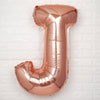 40inch Metallic Blush Rose Gold Mylar Foil Helium/Air Alphabet Letter Balloon - J