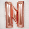 40inch Metallic Blush Rose Gold Mylar Foil Helium/Air Alphabet Letter Balloon - N