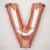 40inch Metallic Blush Rose Gold Mylar Foil Helium/Air Alphabet Letter Balloon - V