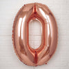 40inch Metallic Blush Rose Gold Mylar Foil Helium/Air Number Balloon - 0