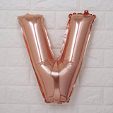 16inches Metallic Blush/Rose Gold Mylar Foil Letter Balloons - V