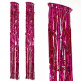 Metallic Fuchsia Foil Fringe Hanging Curtain Column