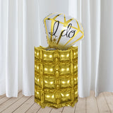10 Pack | Metallic Gold Double Row Mylar Foil Balloon Wall