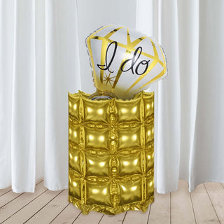 Transform Any Space with Metallic Gold Double Row Mylar Foil Latex Free Balloon Wall