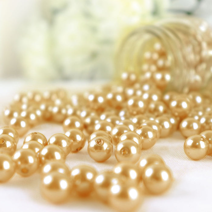 1000 Pack | 10mm Metallic Gold Faux Craft Pearl Beads & Vase Filler#whtbkgd