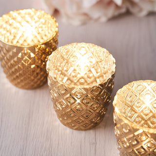 Add a Touch of Elegance with Metallic Gold Mercury Glass Votive Candle Holders