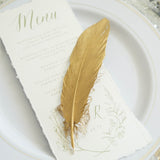 30 Pack | Metallic Gold Natural Goose Feathers | Craft Feathers for Party Decoration