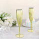 6 Pack | Metallic Gold 5oz Plastic Champagne Flutes Disposable Glasses For Champagne