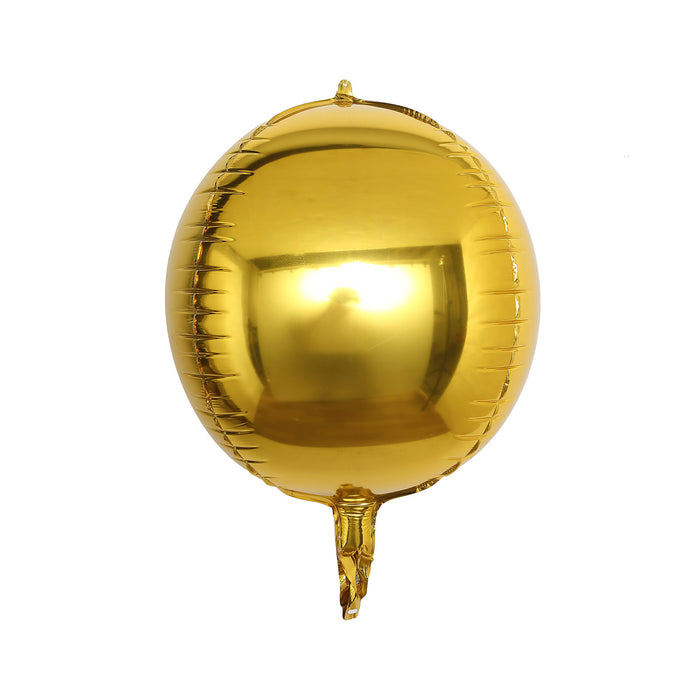 2 Pack | 12inch 4D Metallic Gold Sphere Mylar Foil Helium or Air Balloons#whtbkgd