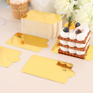 Add a Touch of Elegance with Mini Gold Rectangle Cake Boards
