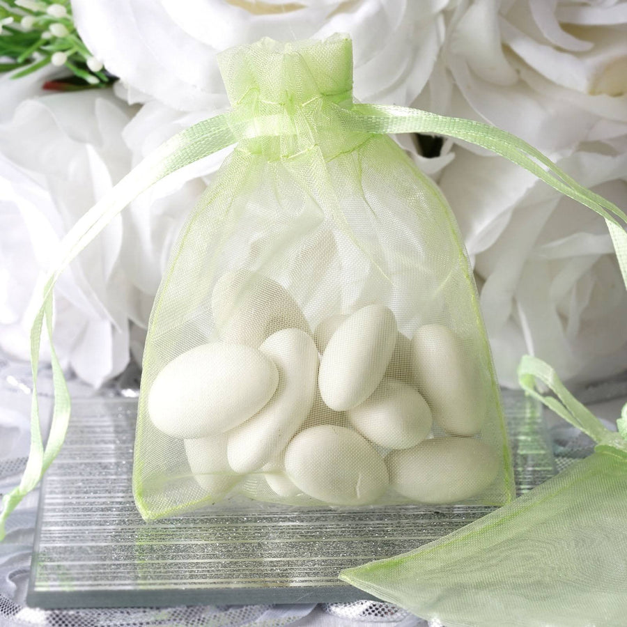 10 Pack | 3inch Mint Organza Drawstring Wedding Party Favor Gift Bags