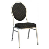 Silver Satin Rosette Spandex Stretch Banquet Chair Cover, Fitted Slip On Chair Cover