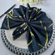 5 Pack | Modern Navy Blue & Geometric Gold Cloth Dinner Napkins | 20x20Inch