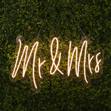 33 Inch Mr & Mrs Neon Light Sign, LED Reusable Wall Décor Lights With 5ft Hanging Chain#whtbkgd