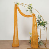 20ft Mustard Yellow Gauze Cheesecloth Fabric Wedding Arch Drapery, Window Scarf Valance, Boho Decor
