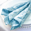 20x20Inch Serenity Blue Premium Sequin Cloth Dinner Napkin | Reusable Linen