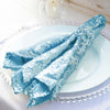 20x20Inch Serenity Blue Premium Sequin Cloth Dinner Napkin | Reusable Linen