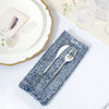 20x20Inch Dusty Blue Premium Sequin Cloth Dinner Napkin | Reusable Linen