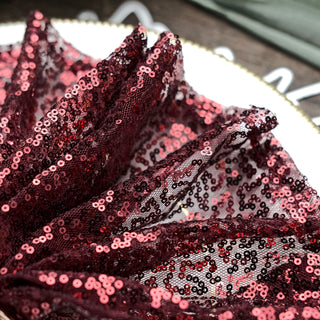 Burgundy Sequin Dinner Napkin - The Perfect Reusable Party Essential