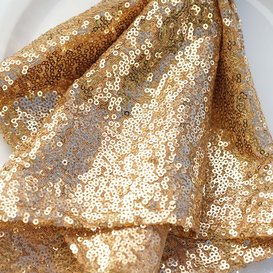 20x20Inch Gold Premium Sequin Cloth Dinner Napkin | Reusable Linen#whtbkgd