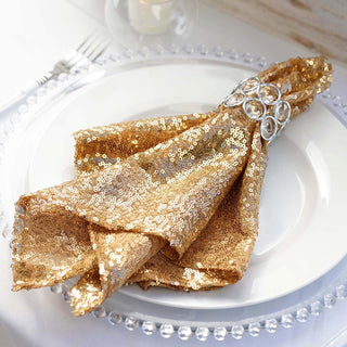 Add a Touch of Glamour with Gold Sequin Dinner Napkins