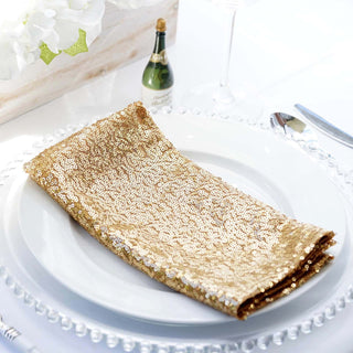 Create a Glamorous Table Setting with Gold Premium Sequin Napkins