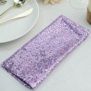 Transform Your Event with Lavender Lilac Sequin Dinner Napkins
