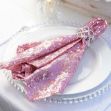 20x20Inch Pink Premium Sequin Cloth Dinner Napkin | Reusable Linen