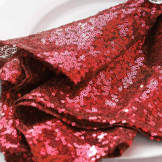 Create a Magical Table Setting with the Red Premium Sequin Cloth Dinner Napkin