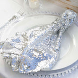 Elegant Silver Sequin Dinner Napkin