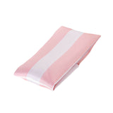 Pink and white striped silk scarf folded neatly