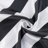 5 Pack | Black & White Striped Satin Cloth Dinner Napkins | 20x20Inch
