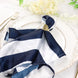 5 Pack | Navy & White Striped Satin Cloth Dinner Napkins | 20x20Inch