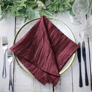 Create a Stunning Event Decor with Burgundy Accordion Crinkle Napkins