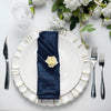 5 Pack | Navy Blue Accordion Crinkle Taffeta Dinner Napkins | 20x20Inch