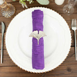 5 Pack | Purple Accordion Crinkle Taffeta Cloth Dinner Napkins | 20x20inch
