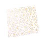 20 Pack | 3 Ply Metallic Gold Geometric Design Paper Dinner Napkins | Wedding Cocktail Napkins