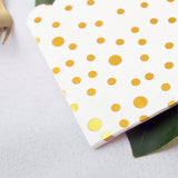 20 Pack | 3 Ply Metallic Gold Dotted Paper Dinner Napkins | Wedding Cocktail Napkins
