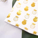 20 Pack | 3 Ply Metallic Gold Pineapple Paper Dinner Napkins | Wedding Cocktail Napkins