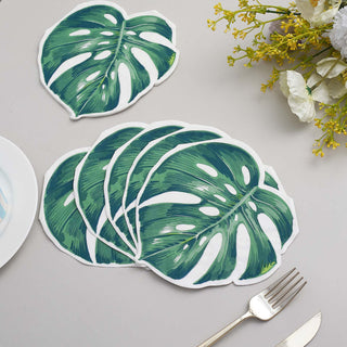 Add a Touch of Green to Your Tropical Party with Green Tropical Leaf Cocktail Paper Napkins