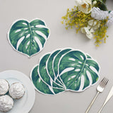 20 Pack | Green Tropical Leaf Party Paper Napkins, Disposable Cocktail Napkins