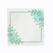 20 Pack | White And Green Floral Design Dinner Paper Napkins, Beverage Napkins#whtbkgd